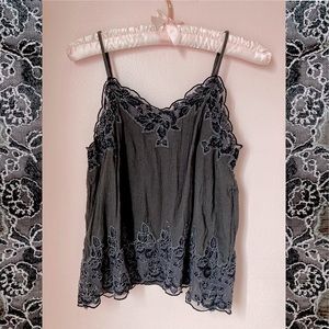 embroidered lace trim camisole